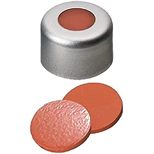 neochrom 7-0610 Alu-Bördelverschluss ND8 Farblos mit Loch, Naturkautschuk, Rot/Orange/TEF Transparent (100-er Pack) von neochrom