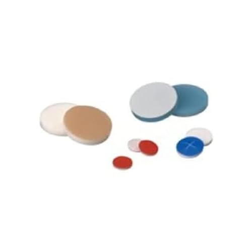 neochrom Unmontierte Septen für Gewindeflaschen ND8, Silikon Weiß/PTFE Blau, Geschlitzt, 0.9mm Dicke, 1000 Stück von neochrom