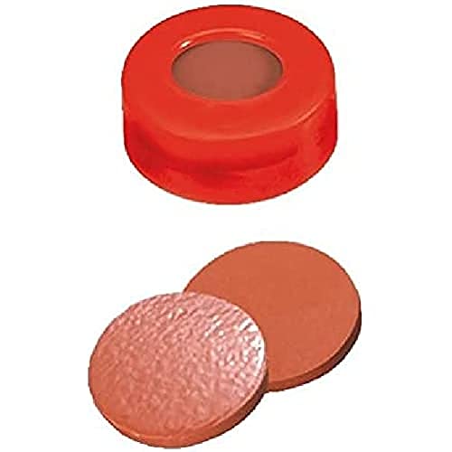 neochrom 7-0753 PE-Schnappringkappen, ND 11, 6 mm Loch, Septum 1.0 mm Naturkautschuk, Rot (100-er Pack) von neochrom