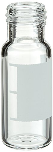 neochrom HPLC/LC-MS Zertifiziert Schraubfläschchen Klarglas mit Schriftfeld/Schlitz, Gewinde 9-425, Blauer Deckel, Rotes PTFE/Weißes Silikon, 2mL Kapazität, 100 Stück von neochrom
