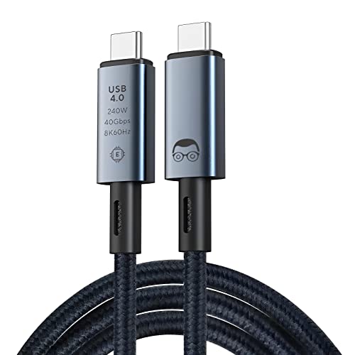 Thunderbolt 4 Kabel, Unterstützt 4k 8K HD Display, 40 Gbit/s Datentransfer, Monitorkabel, 240W USB-C auf USB C Ladekabel Schnellladekabel, Typ-C Laptops, Hub, Docking-Station, weitere Geräte 1m von nerdig