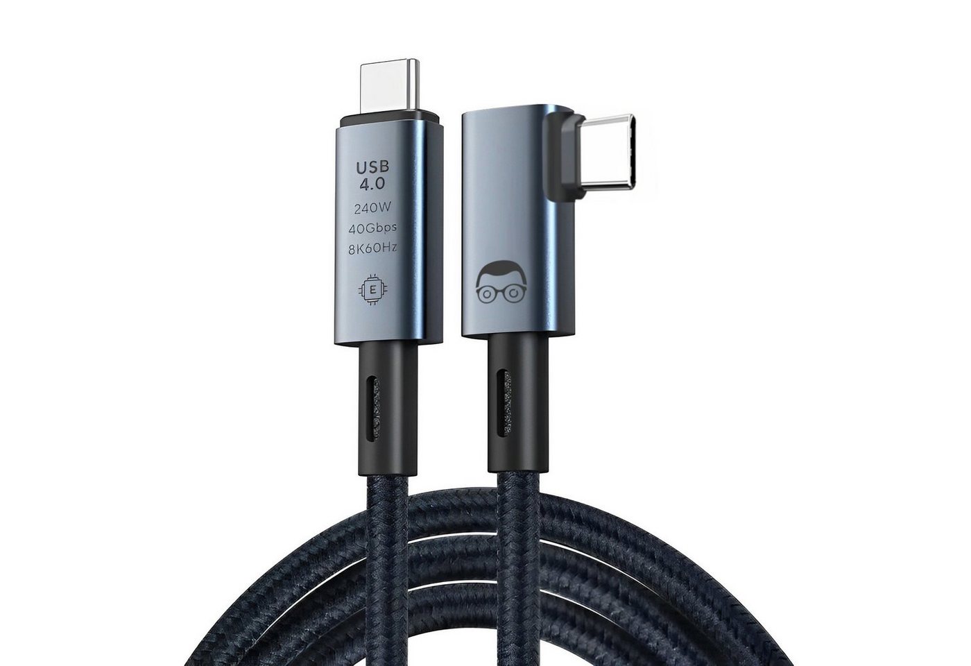 nerdig 90 Grad - Thunderbolt 4 - 240W - Dockingstation Thunderbolt-Kabel, (50 cm) von nerdig