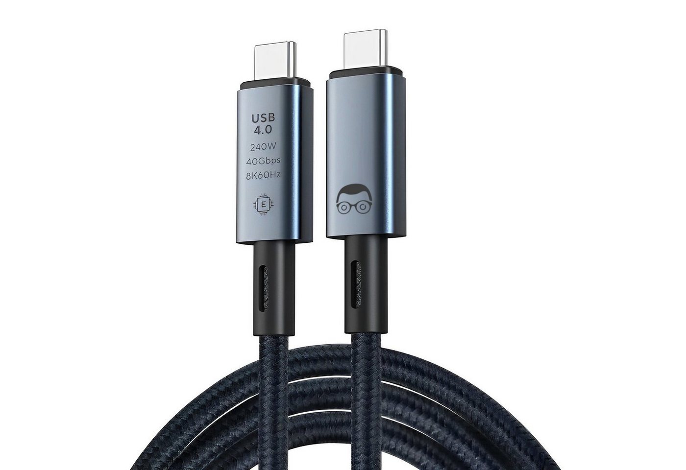 nerdig Thunderbolt 4 - 240W - Dockingstation Thunderbolt-Kabel, USB-C, USB-C (50 cm), E-Marker Chip von nerdig