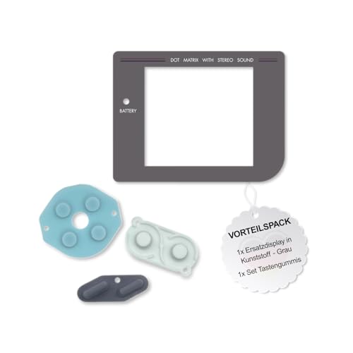 Display Bildschirm Screen Ersatz Scheibe Ersatzdisplay Kunststoff & Tasten Set für GameBoy Classic DMG Standard (Set) von nerdlevel
