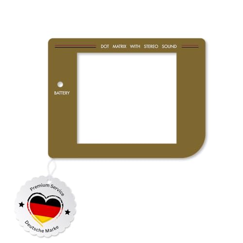 GameBoy Classic Display Bildschirm Screen Ersatz Scheibe Ersatzdisplay DMG Standard Kunststoff (Gold) von nerdlevel