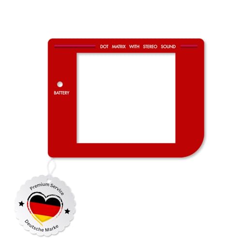GameBoy Classic Display Bildschirm Screen Ersatz Scheibe Ersatzdisplay DMG Standard Kunststoff (Rot) von nerdlevel