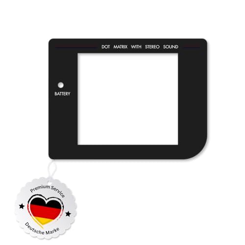 GameBoy Classic Display Bildschirm Screen Ersatz Scheibe Ersatzdisplay DMG Standard Kunststoff (Schwarz) von nerdlevel