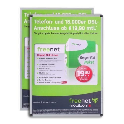 Klapprahmen/Plakatrahmen CLASSIC DIN A1 20mm Profil, Ecken:RONDO (abgerundet) von net-xpress