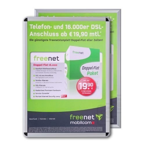 Klapprahmen/Plakatrahmen CLASSIC DIN A1 32mm Profil, Ecken:RONDO (abgerundet) von net-xpress