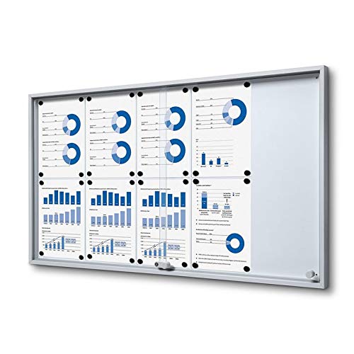 Schaukasten 10 x A4 Alu mit Schiebetüren Infokasten innen ESG Sicherheitsglas 10x DIN A4 von net-xpress