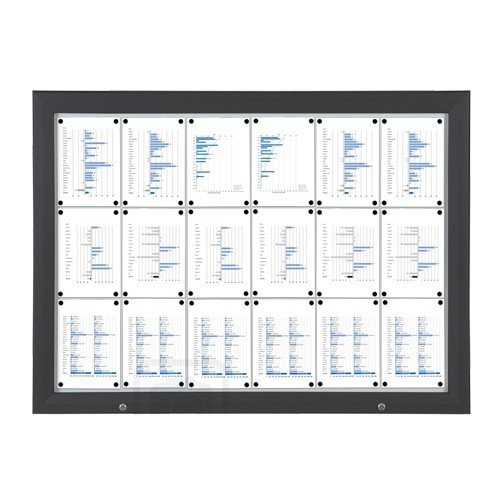 Schaukasten 18x A4 schwarz Alu Infokasten Plakatschaukasten wetterfest aussen von net-xpress