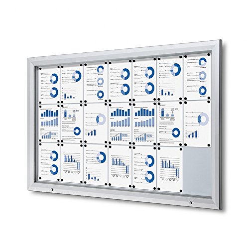 Schaukasten 21x A4, ESG Sicherheitsglas B1 Alu Infokasten wetterfest aussen 21xA4 von net-xpress