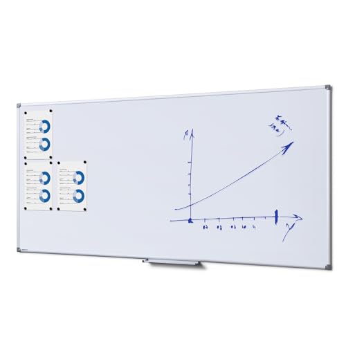 PROFI 90 x 180 Whiteboard 90x180 cm Speziallackierung weiß magnetisch Magnettafel von net-xpress
