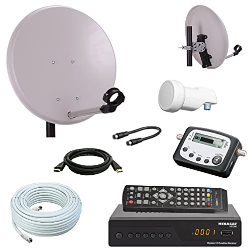 Digital Camping SAT Anlage 40 cm Spiegel + HD Sat Receiver + Digitaler SAT Finder + HD Single LNB + 10m Kabel von netshop 25