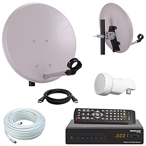 Digital Camping SAT Anlage 40 cm Spiegel + HD Sat Receiver + HD Single LNB + 10m Kabel von netshop 25