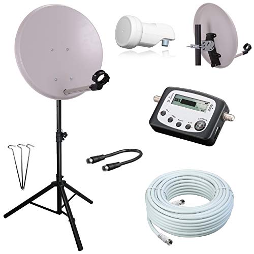 netshop 25 Digital Camping SAT Anlage 40 cm Spiegel + Digitaler SAT Finder + HD Single LNB + 10m Kabel + Dreibein-Stativ netshop 25 Digital Camping SAT Anlage 40 cm Spiegel + Digitaler SAT Finder + HD Single LNB + 10m Kabel + Dreibein-Stativ von netshop 25