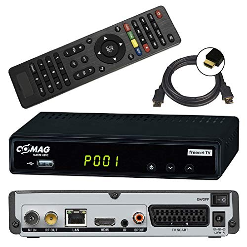 netshop 25 Set: Comag SL65T2 DVB-T2 Receiver (3 Monate FREENET TV) + HDMI Kabel, HDTV, PVR Ready, HD USB Mediaplayer, HDMI & SCART Ausgang, schwarz von netshop 25