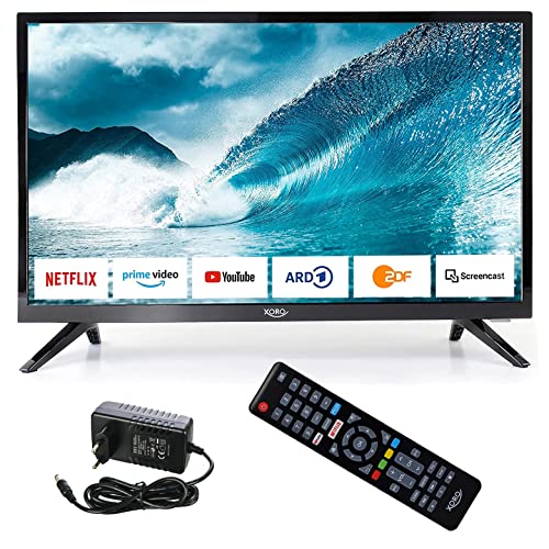 netshop 25 Set: Xoro HTL 2477 Smart TV LED Fernseher 60cm (24 Zoll) HD, Triple Tuner DVB - S2/T2/C (Wohnmobil Camping TV) USB Mediaplayer, CI+ Schacht, 12V u 230V von netshop 25