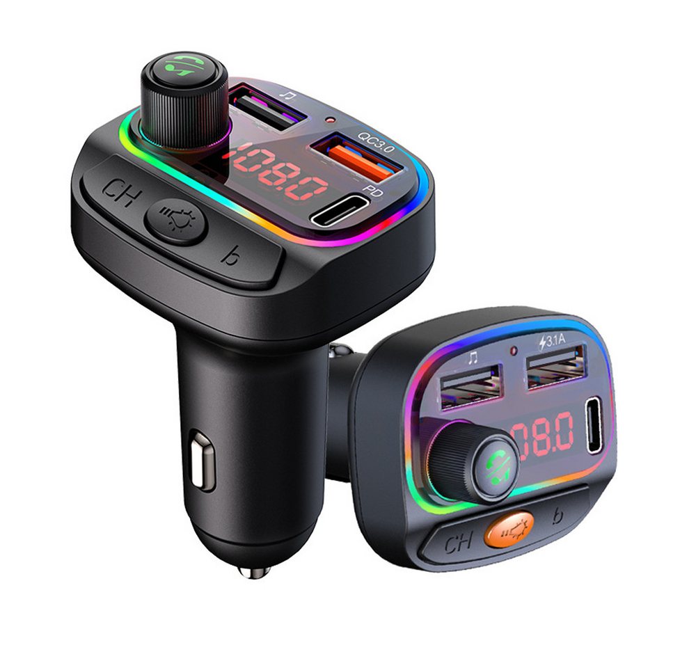 neue dawn Auto USB C Ladegerät FM Transmitter Bluetooth 5.0 MP3 LED Display USB-Ladegerät von neue dawn