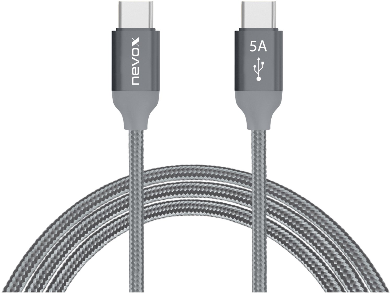 USB Type-C Kabel (2m) silbergrau von nevox