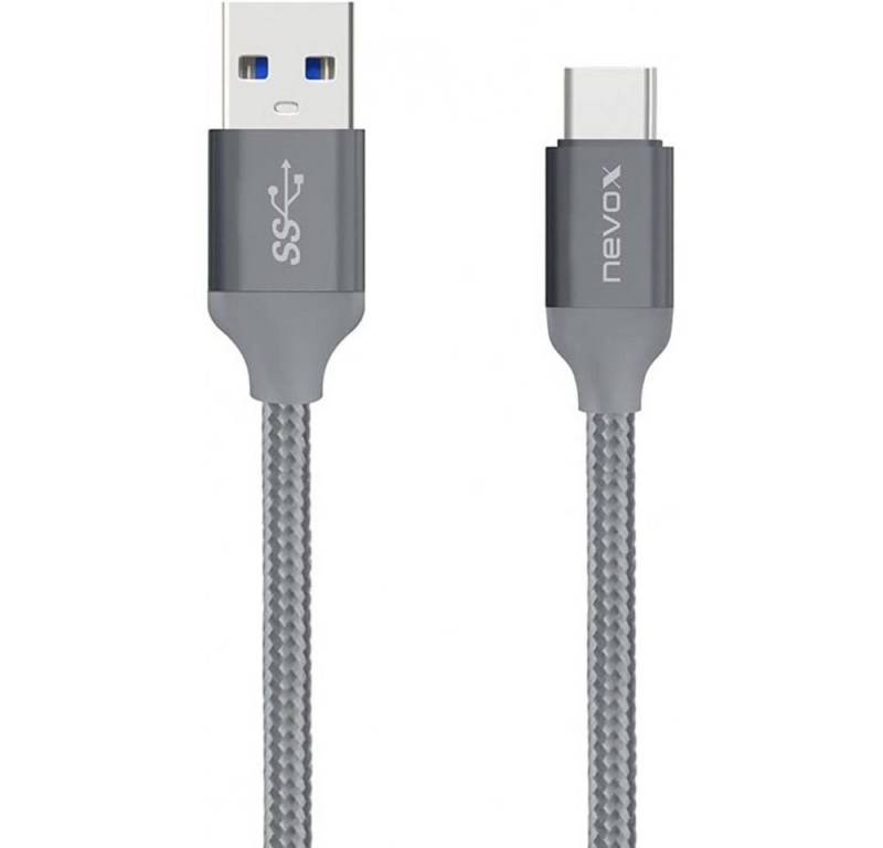 nevox 1480 - Datenkabel - USB C zu USB 3.0 Kabel - silbergrau USB-Kabel, USB Typ A, USB Typ C, USB Typ A, USB Typ C von nevox