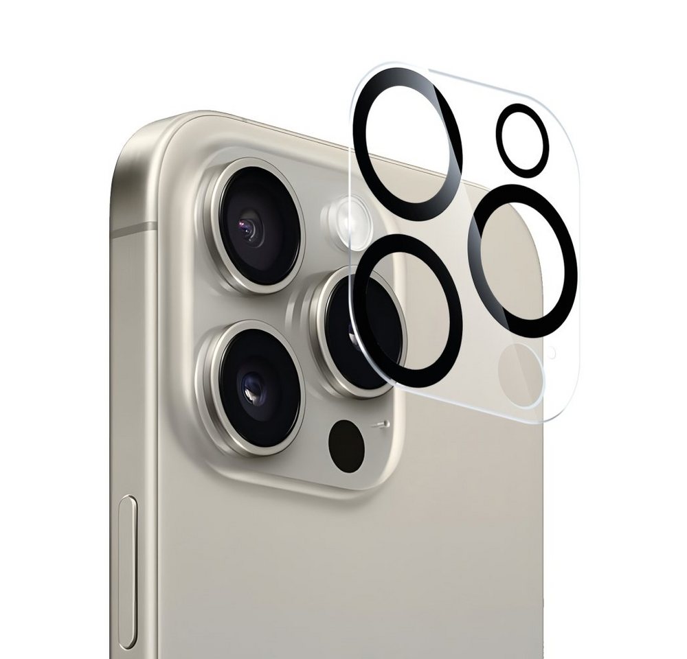 nevox 3D Kameraschutzglas - iPhone 15 Pro / Pro Max -curved glass, Kameraschutzglas von nevox