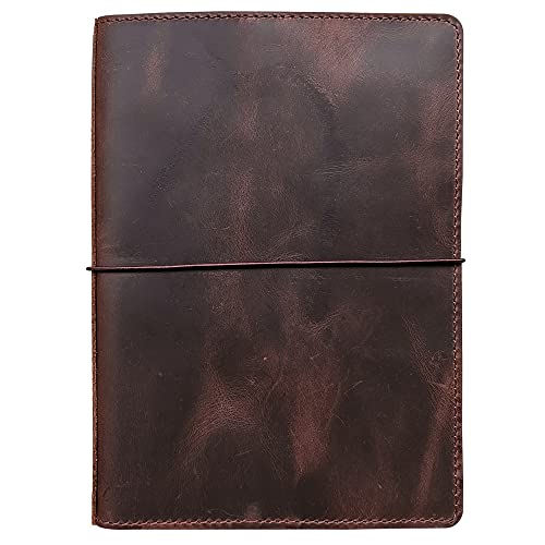 Travelers Notebook Cover with Inner Pockets, Card Slots and Pen Holder, A5, Dark Brown von newestor