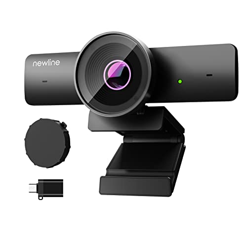 newlinework Full HD 1080P Webcam, Webcam mit Geräuschunterdrückung und Mikrofon, Konferenz-Webcam, Privatsphäre-Webcam-Abdeckung, 85°FOV USB-Webcam, Plug-and-Play von newlinework