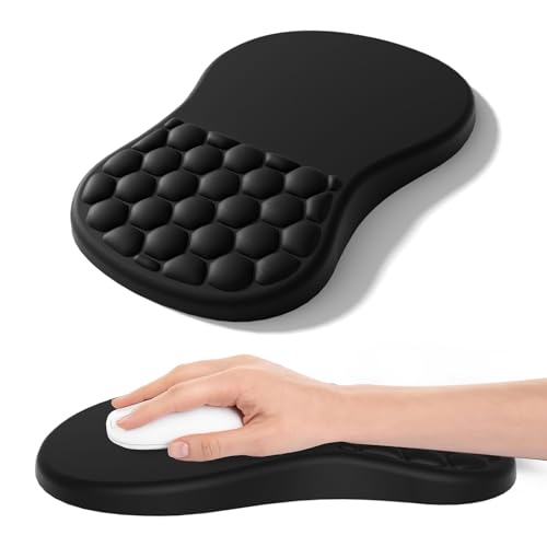 Mauspad mit Handgelenkauflage,Ergonomisches Mousepad mit Memory Foam Massage Bulge,Karpaltunnel Schmerzlinderung Mousepad Handgelenkauflage für Maus von newplenty