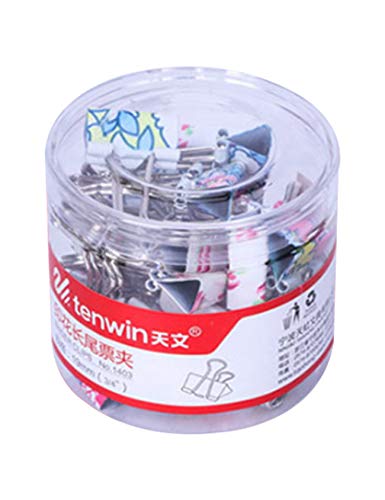 newrong Metall FoldBack Klemmen Binder Klein Clip Süß Büroklammern für Notizen Briefpapier Clips 19mm Bürobedarf 24 Stück von newrong