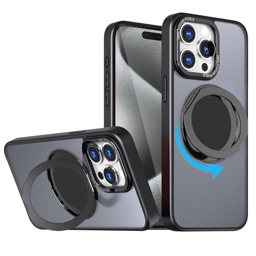 Hülle für iPhone 15 Pro Kompatibel mit MagSafe Multifunktionale, Superstarker Magnetismus Unsichtbarer Ständer HandyHülle Case für iPhone 15 Pro Militärstandartart Kratzfeste Rückseite, Stand von nicekool