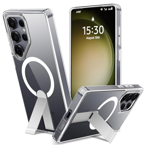 Magnetische Hülle für Samsung Galaxy S22 Ultra/S23 Ultra mit Unsichtbarer Ständer, Kompatibel mit Magsafe, Matt Hülle Integrierter Ständer Kickstand Handyhülle Kratzfeste Schutzhülle, 3 Standmodi von nicekool