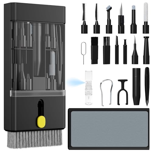 Tastatur Reinigungsset - Reinigungsset für Airpods 22 in 1 Tastaturreiniger mit Bürste Kopfhörer Reinigungsstift Multifunktionales Reinigungsset für Kamera Laptop PC-Monitor Telefon, Obsidianschwarz Tastatur Reinigungsset - Reinigungsset für Airpods 22 in 1 Tastaturreiniger mit Bürste Kopfhörer Reinigungsstift Multifunktionales Reinigungsset für Kamera Laptop PC-Monitor Telefon, Obsidianschwarz von nicekool