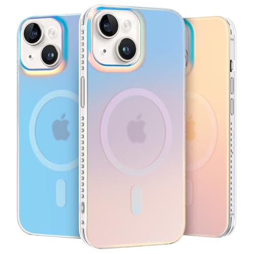 nicekool Hülle für iPhone 13 Kompatibel mit MagSafe, magnetische HandyHülle Case für iPhone 13 Schutzhülle Kratzfeste Rückseite Durchscheinende Matt, Schillernd Fluoreszierend von nicekool