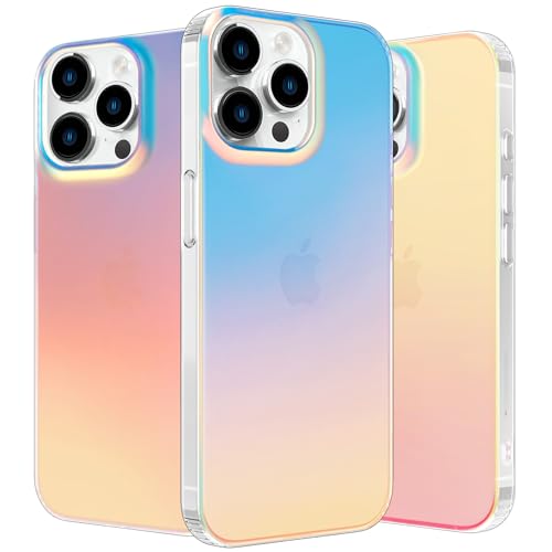 nicekool Hülle für iPhone 13 Pro, HandyHülle Case für iPhone 13 Pro Schutzhülle Kratzfeste Rückseite Durchscheinende Matt, Schillernd Fluoreszierend von nicekool