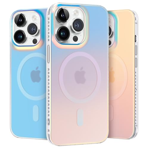 nicekool Hülle für iPhone 13 Pro Kompatibel mit MagSafe, magnetische HandyHülle Case für iPhone 13 Pro Schutzhülle Kratzfeste Rückseite Durchscheinende Matt, Schillernd Fluoreszierend von nicekool