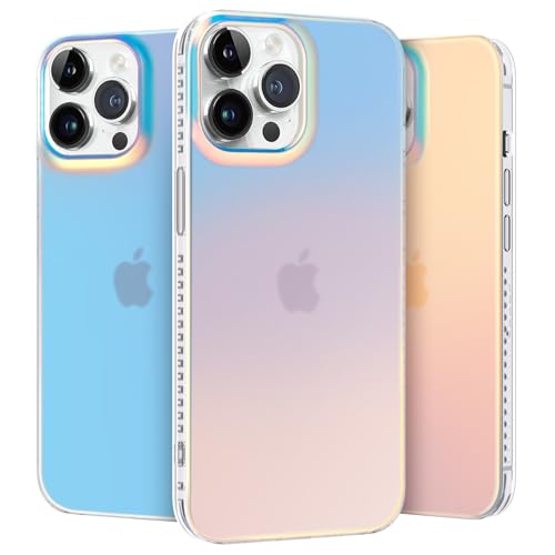 nicekool Hülle für iPhone 13 Pro Max, HandyHülle Case für iPhone 13 Pro Max Schutzhülle Kratzfeste Rückseite Durchscheinende Matt, Schillernd Fluoreszierend von nicekool