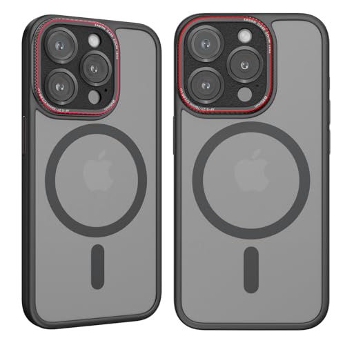 nicekool Hülle für iPhone 13 Pro Max Kompatibel mit MagSafe, magnetische HandyHülle Case für iPhone 13 Pro Max Schutzhülle Kratzfeste Rückseite Durchscheinende Matt, Obsidianschwarz von nicekool