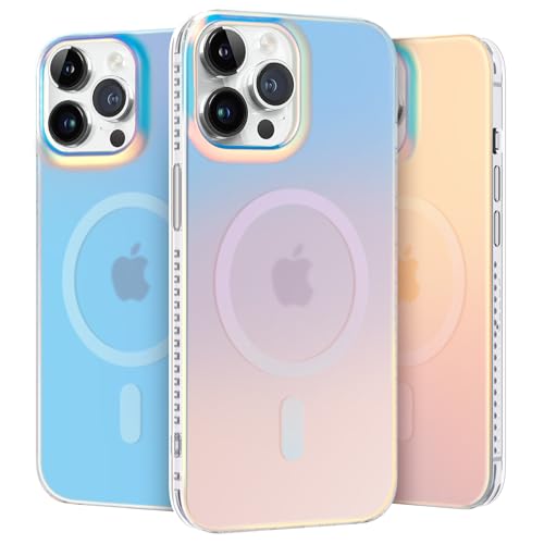 nicekool Hülle für iPhone 13 Pro Max Kompatibel mit MagSafe, magnetische HandyHülle Case für iPhone 13 Pro Max Schutzhülle Kratzfeste Rückseite Durchscheinende Matt, Schillernd Fluoreszierend von nicekool