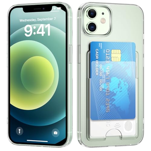nicekool Hülle für iPhone 12/12 Pro mit Kartenfach für 2 Karten, Handyhülle Kartenhalter Transparente Rückseite Schutzhülle Dünn Weiche Stoßfest Handy Kartenetui Bumper Brieftasche Cart Case Cover nicekool Hülle für iPhone 12/12 Pro mit Kartenfach für 2 Karten, Handyhülle Kartenhalter Transparente Rückseite Schutzhülle Dünn Weiche Stoßfest Handy Kartenetui Bumper Brieftasche Cart Case Cover von nicekool