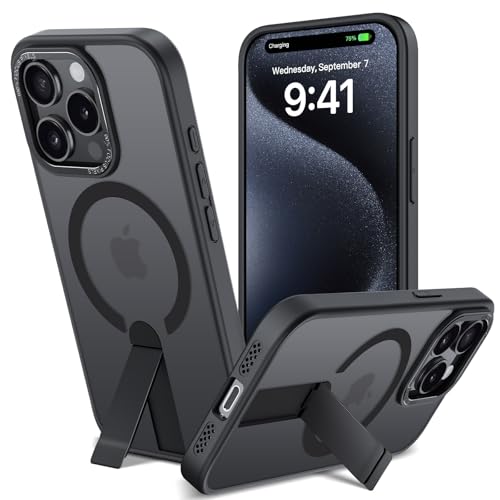 nicekool Magnetische Hülle für iPhone 15 Pro mit Unsichtbarer Ständer, Kompatibel mit Magsafe, Transluzente Matt Integrierter Ständer Handyhülle Stoßfest Kratzfeste Schutzhülle, 3 Standmodi nicekool Magnetische Hülle für iPhone 15 Pro mit Unsichtbarer Ständer, Kompatibel mit Magsafe, Transluzente Matt Integrierter Ständer Handyhülle Stoßfest Kratzfeste Schutzhülle, 3 Standmodi von nicekool