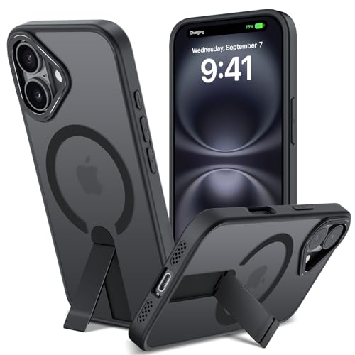 nicekool Magnetische Hülle für iPhone 16 mit Unsichtbarer Ständer, Kompatibel mit Magsafe, Transluzente Matt Integrierter Ständer Handyhülle Stoßfest Kratzfeste Schutzhülle, 3 Standmodi nicekool Magnetische Hülle für iPhone 16 mit Unsichtbarer Ständer, Kompatibel mit Magsafe, Transluzente Matt Integrierter Ständer Handyhülle Stoßfest Kratzfeste Schutzhülle, 3 Standmodi von nicekool