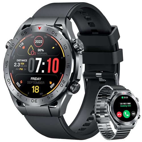 Smartwatch Fitnessuhr Sportuhr Wasserdicht mit Telefonfunktion: 1.42" Herren Smart Watch Bluetooth Anruf mit Schlafmonitor Schrittzähler Uhr Pulsuhr 100+ Sportmodi Fitness Armbanduhr für Android iOS Smartwatch Fitnessuhr Sportuhr Wasserdicht mit Telefonfunktion: 1.42" Herren Smart Watch Bluetooth Anruf mit Schlafmonitor Schrittzähler Uhr Pulsuhr 100+ Sportmodi Fitness Armbanduhr für Android iOS von niizero