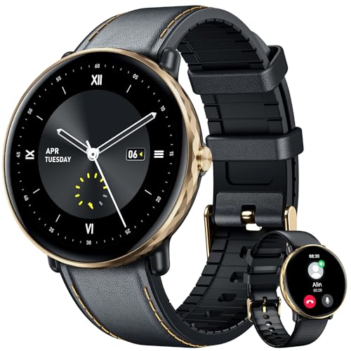Smartwatch Fitnessuhr Wasserdicht Uhren mit Telefonfunktion: Herren Damen Smart Watch 1.43 Zoll AMOLED Armbanduhr mit Schlafmonitor Pulsuhr Schrittzähler Uhr 100+ Sportmodi Sportuhr für Android iOS von niizero