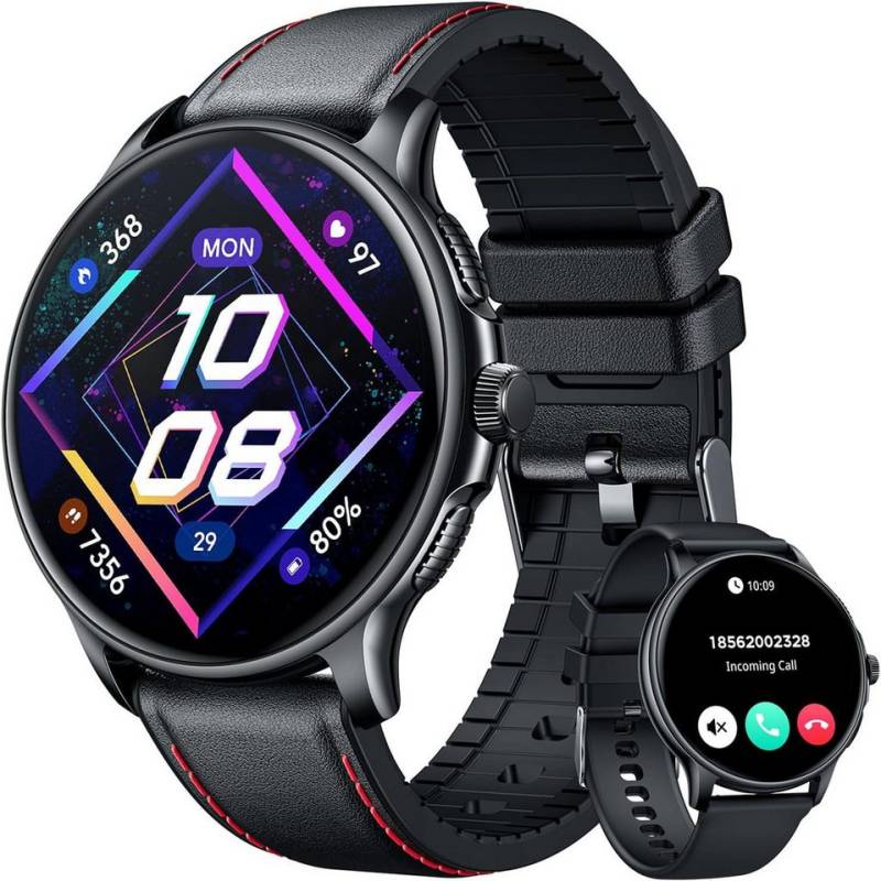 niizero Herren's AOMLED display IP68 wasserdicht Fitness-Tracker Smartwatch (1,43 Zoll, Android/iOS), Telefonfunktion Schlafmonitor Schrittzähler Pulsuhr von niizero