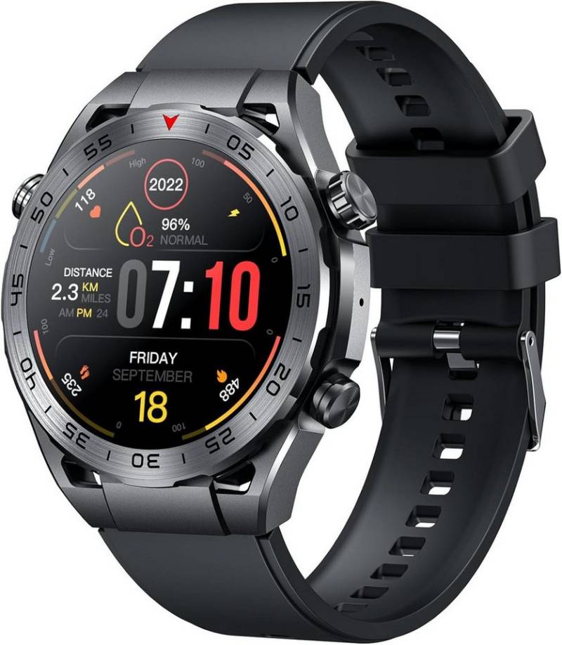 niizero Herren's Fitness-Tracker IP67 Wasserdicht Telefonfunktion Smartwatch (3,61 cm/1,42 Zoll, Android/iOS), mit austauschbarem weichem Silikonarmband, mit Bluetooth Anruf Schlafmonitor Schrittzähler Pulsuhr 100+ Sportmodi von niizero