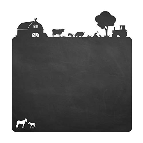 014 Bauernhof - selbstklebende Tafelfolie/Kreidefolie inkl. 3 Stück Kreide - Größe: 900 x 900 mm - Kinderzimmer Wanddeko von nikima Schönes für Kinder