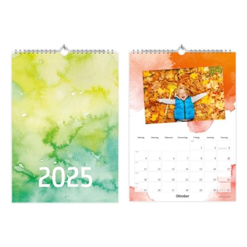 A4 2025 Fotokalender zum selbstgestalten - Bastelkalender Kreativkalender Watercolor Wasserfarben Aquarell - mit Feiertagen 1 Deckblatt + 12 Kalenderblätter A4 2025 Fotokalender zum selbstgestalten - Bastelkalender Kreativkalender Watercolor Wasserfarben Aquarell - mit Feiertagen 1 Deckblatt + 12 Kalenderblätter von nikima Schönes für Kinder