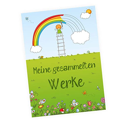 A4 Sammelmappe mit Magnetverschluss "Meine gesammelten Werke" Regenbogen Ordnungsmappe Schule Kindergarten von nikima Schönes für Kinder