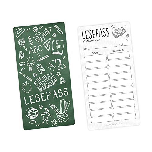 Lesepass Tafel Lesezeichen zum lesen üben Grundschule - Anzahl 25 Stück von nikima Schönes für Kinder